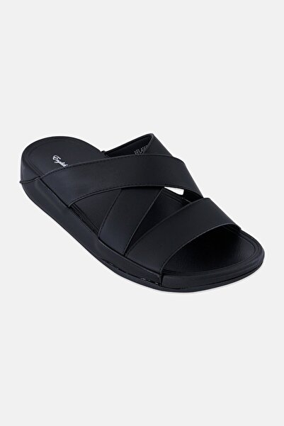 English Laundry Men Slip On Arabic Sandals, Black