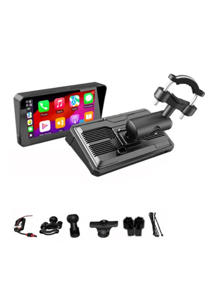 KAZEMTECH Motosiklet CarPlay Dokunmatik Ekran Su Geçirmez CarPlay & Android Auto | Bluetooth-GPS 6 İnç