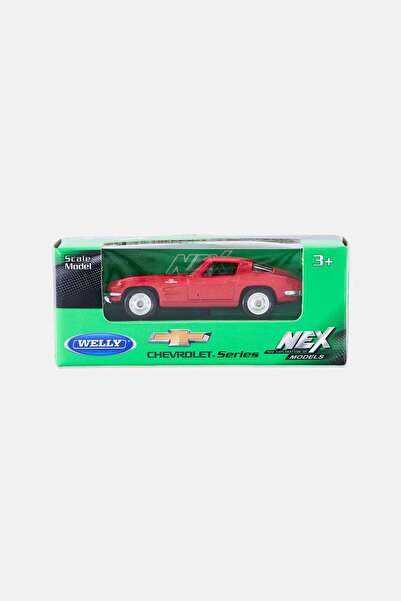 WELLY Nex 1963 Chevrolet Corvette Diecast Model Mini Car, Red