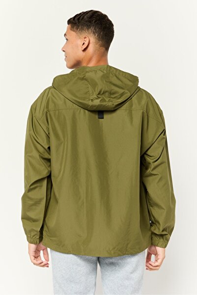 adidas Men Sportswear Fit Long Sleeve Outdoor Hooded Jacket, Army Green