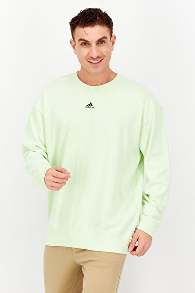 adidas Men Sportswear Fit Brand Logo Training Sweatshirts, Green
