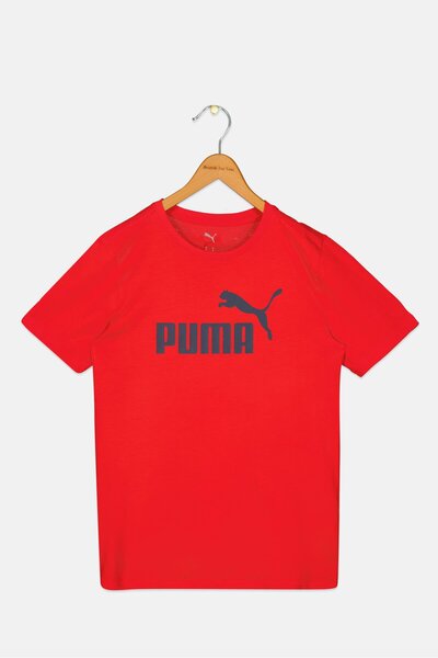Puma Kids Boy Sportswear Fit Short Sleeve Outdoor T-Shirt, Red