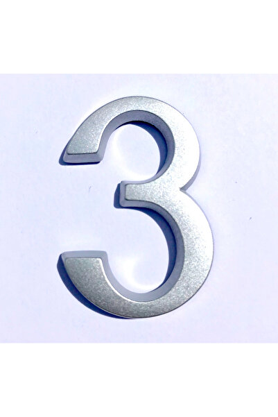 ICON TOOLS Αριθμός Διαμερίσματος, Κράμα Zamak, 50mm, Ασημί, Ψηφίο 3