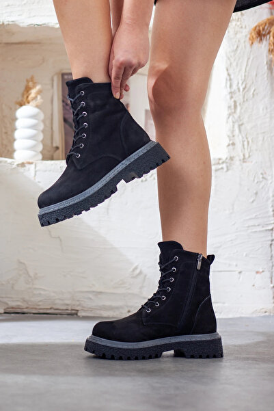 Adım Adım Women's Genuine Leather Non-Slip Sole Cold Proof Daily Boots