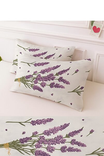 StellaFlavo Desenli Pamuklu Kalpli Desen Yastık Kılıfı 2 Adet 50 x 70 cm