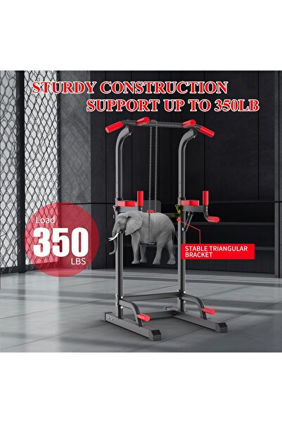 K KiNGKANG Power Tower Dip Station & Pull-Up Bar - Multifunctional Home Strength Trainer, Adjustable to 85 in,
