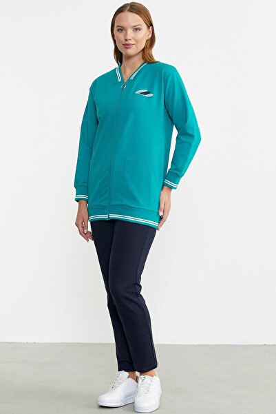 Sementa 76379 Long Embroidered Large Pocket Tracksuit Set