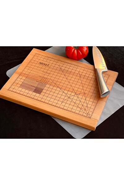 Arsel صينية تقديم مستطيلة من خشب الإيروكو، صينية تقديم خشبية طبيعية بنمط مخطط...