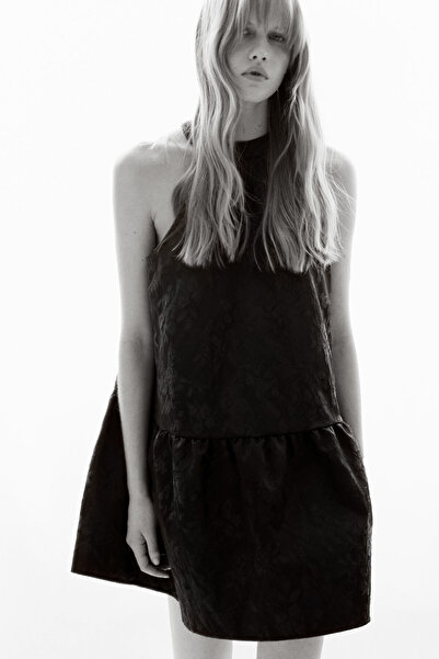 H&M Jakarlı Dokuma Elbise