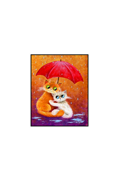 MATTELOT TOYS Set pictura pe numere Pisicute sub Umbrela, Tablou cu cadru din...