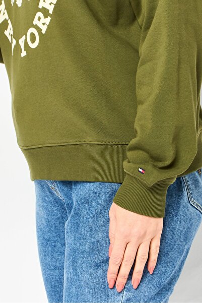 Tommy Hilfiger Women Brand Logo Long Sleeve Hoodie, Green