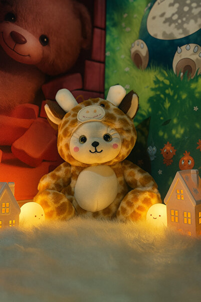 SYS PREMİUM - Peluş kapüşonlu Zürafa kostümlü ayıcık 23 cm, peluş oyuncak, he...