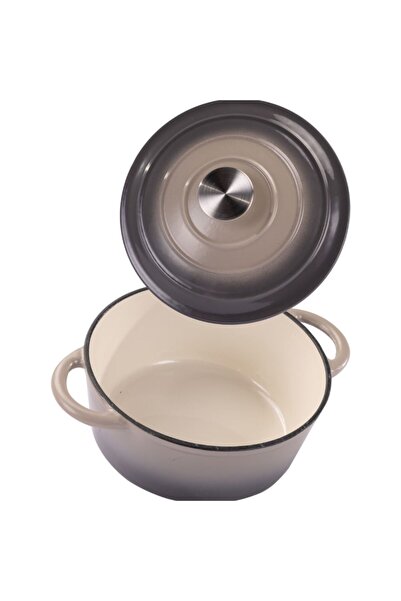 LAMART Enameled Cast Iron Pot with Lid, Non‑stick, Heat Resistant to 280°C, 22 cm, 2.7 L