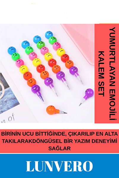 Lunvero Özel Üretim Eğlenceli Renkli Hafif Emojili Yumurtlayan İlkokul Okul M...