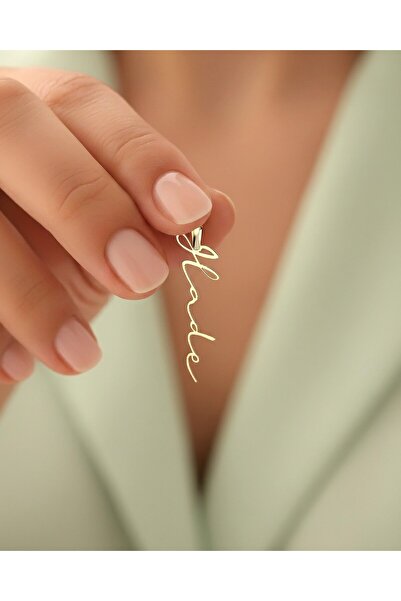 İNDİGO TAKI Dik İmza İsimli 14 Ayar Altın Kolye Ucu