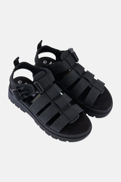 JASON WU Women Leather Push Button Closure Sandals, Black