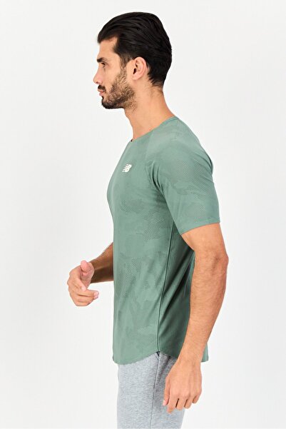 New Balance Men Sportswear Fit Short Sleeve Running T-Shirt, Olive