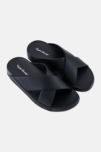 English Laundry Men Slip On Arabic Sandals, Black