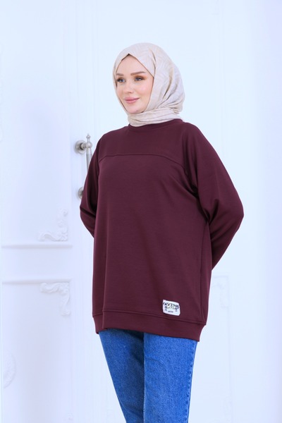 Kiremit سويت شيرت نسائي برقبة دائرية من المودال