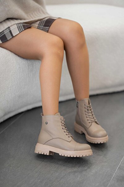 Parponi Cizme Tormen pentru femei din piele naturală, cu șireturi, nurcă