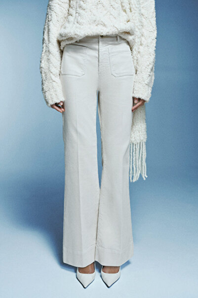 H&M İspanyol Paça Fitilli Kadife Pantolon