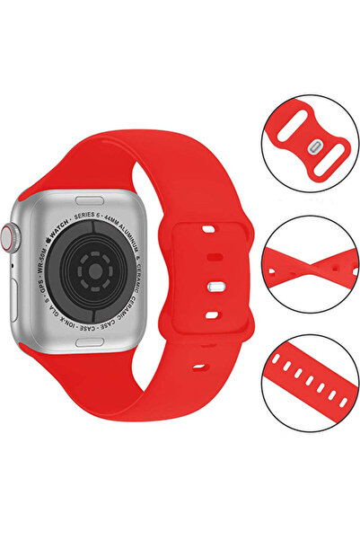 Casey Studios Silicone Strap for Apple Watch Ultra/SE/9/8/7/6/5/4/3/2/1 - 42/44/45/49MM, Adjustable, Red