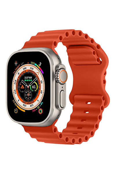 Casey Studios Silicone Ocean Loop Apple Watch Ultra 2/Ultra/SE/9/8/7/6/5/4/3/2/1 Strap - 42/44/45/49MM, Orange
