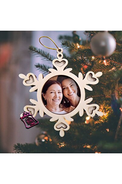 damoro Glob din lemn,cu 1 spatiu poza,model Fulg De Nea