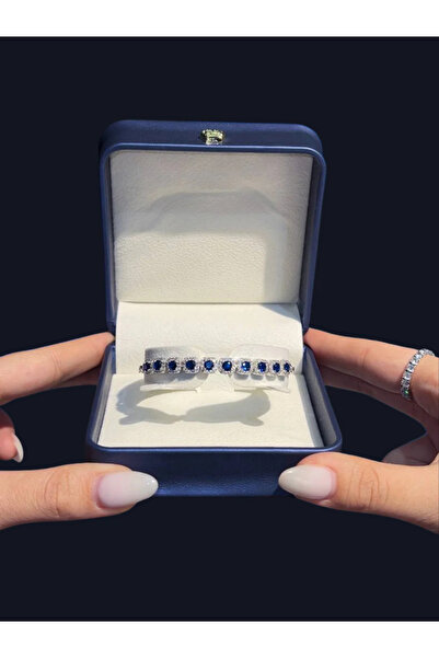 ALMSCALE Lacivert Yuvarlak Taşlı Bileklik