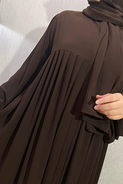 ARLİNKAR Zippered Ferace, Iron Resistant, Imported Silk Fabric, Pleated-Robed Ferace, Super Flowy Ferace