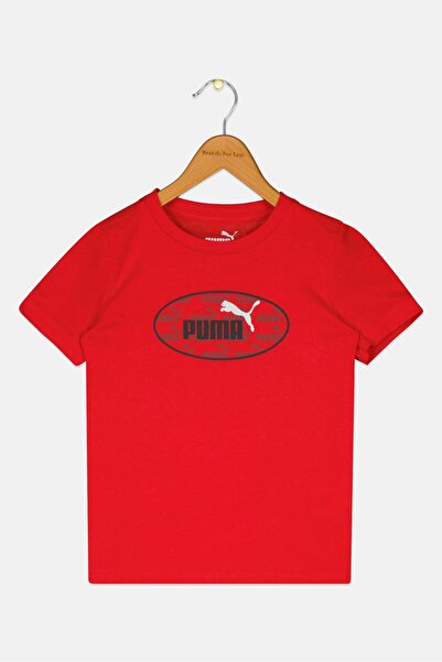 Puma Kids Boy Sportswear Fit Short Sleeve Outdoor T-Shirt, Red