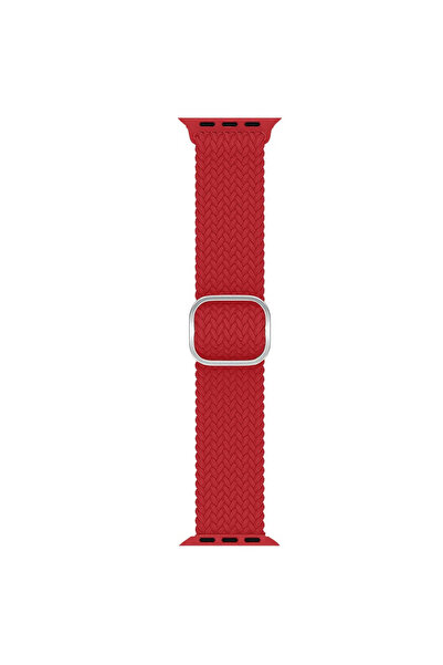 Casey Studios Braided Loop Apple Watch SE/9/8/7/6/5/4/3/2/1 Strap - 38/40/41MM, Adjustable, Red