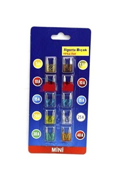 Carub Mini Bıçak Sigorta Seti Karışık Amper ( 10 Lu ) - Muhtelif