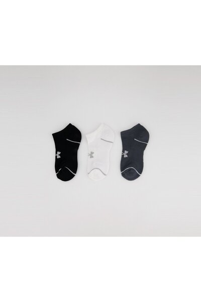Under Armour Boys 3 Pairs Phenom Socks, White and Grey and Black