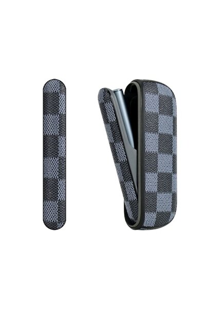 OEM Carcasă IQOS Iluma Checkered Albastră – Rezistentă la șocuri și zgârieturi, TPU + PU + PC
