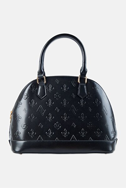 Adrienne Vittadini Women Brand Logo Satchel Bag With Pouch, Black