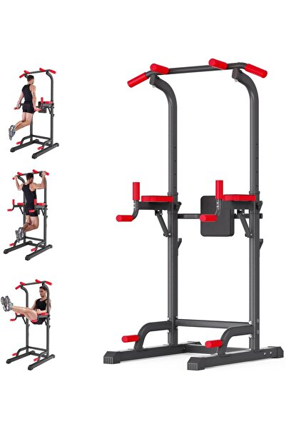 K KiNGKANG Power Tower Dip Station & Pull-Up Bar - Multifunctional Home Strength Trainer, Adjustable to 85 in,