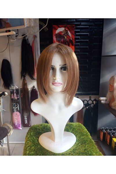 Gerçek Efsane Kısa kumral gerçek saç peruk