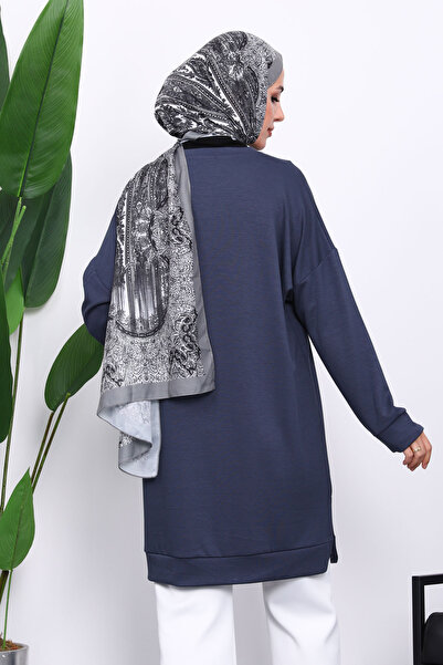 İmajButik Anthracite Crew Neck Modal Tunic