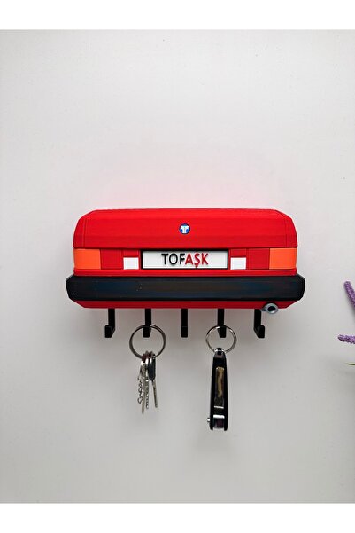 Butik 3D Printing Decorative Tofaş Şahin Model Designed Red Color Key Hanger