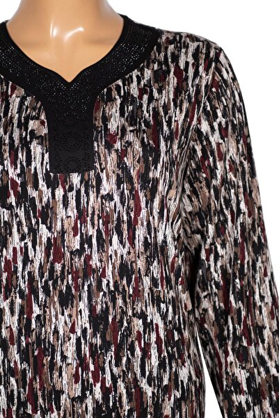 HESNA Women's Minel Battal Size Cupped Length Black Dress Pattern 30