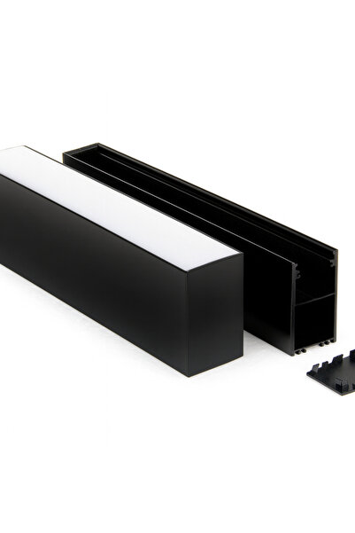 Ledarmy LED Kanal Alüminyum Profil Siyah 2 Metre 34x63mm Linear Opak Pleksi K...