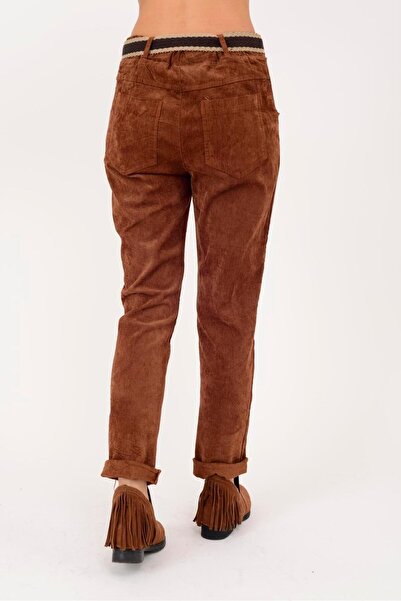 Park Moda 22036 Belt-Detail Trousers in Tubular Velvet