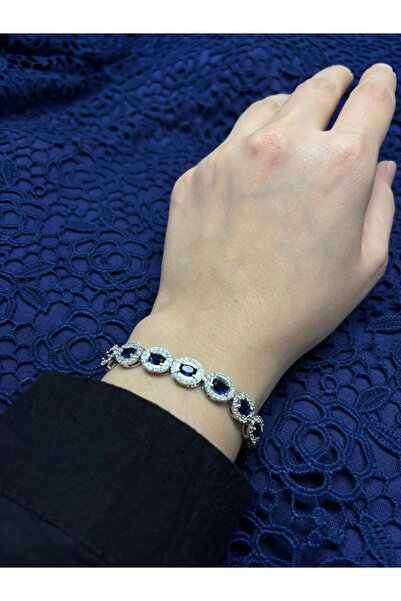 ALMSCALE Lacivert Damla Taşlı Bileklik