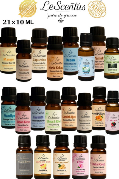 lescentus Favori Set 21'li Esansiyel Uçucu Koku Yağı Buhurdanlık Yağı Difüzör...
