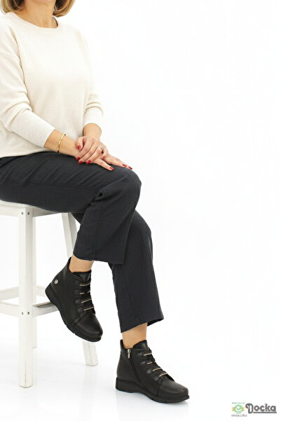 Mammamia Γυναικείες μπότες με επίπεδη σόλα καθημερινά χωρίς κορδόνια ορθοπεδικά από γνήσιο δέρμα M26/KB4535