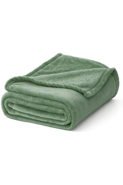 OEM MIULEE soft and fluffy fleece blanket for sofa, bed, bedroom, office, or travel, 130 x 150 cm, green