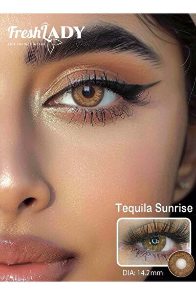 Fresh Lady عدسات فريش ليدي الملونة بلون تيكيلا صن رايز، مقاس 14.20 مم، للاستخدام السنوي، للاستخدام اليومي