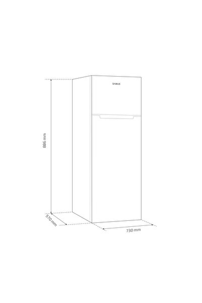 Samus FRIGIDER SW346E, CU 2 UȘI ȘI 4 RAFTURI, 248 LITRI, CLASA E, ALB