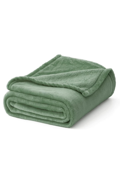 OEM MIULEE soft and fluffy fleece blanket for sofa, bed, bedroom, office, or travel, 150 x 200 cm, green